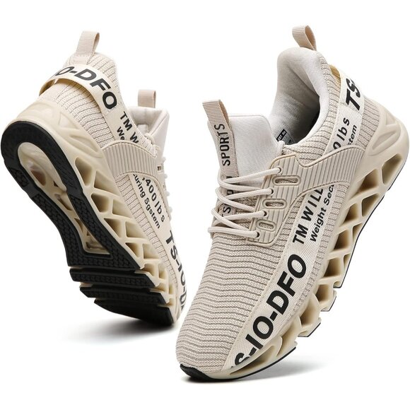 Shoes - Women Tan Athletic Shoes Walking Running Shoes Non-Slip Fashion Sneakers